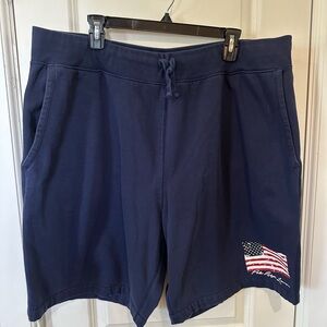 Polo Ralph Lauren Navy Blue Shorts with American Flag Embroidery